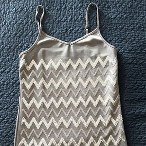 Vanity tank top! Medium, silver/gray W/sequins!